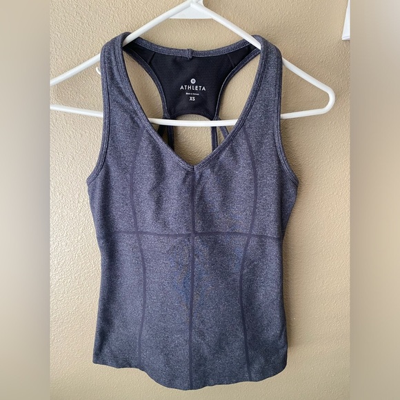 Athleta Tops - Athleta Equator Tank – Heathered Gray, Size XS, Strappy, Built-in Bra no pads